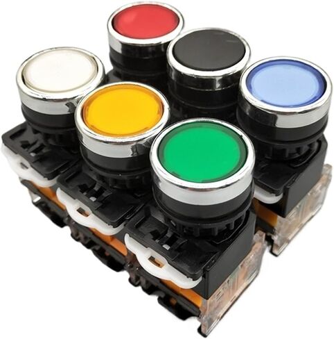 ON-Off Momentary/Latching Push Button Switch 22mm 4 Screws Circular Small Size Flat Round Panel Cutout LA38-11BN(1NO1NC,Self-Locking) in Saudi Arabia
