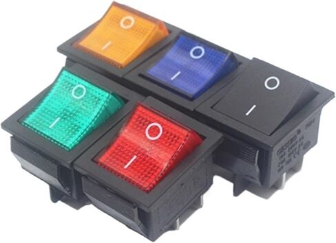 KCD4 Rocker Switch On-Off 2 الموضع 4 دبابيس/6 دبابيس المعدات الكهربائية مع مفتاح الطاقة الخفيف 16A 250VAC 20A 125VAC (KCD4 مقاوم للماء ، 6 دبوس) in Saudi Arabia
