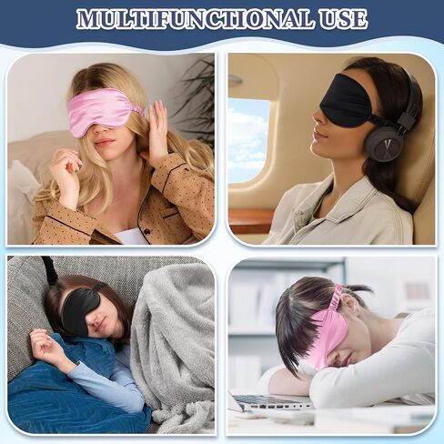 12 Pcs Silk Sleep Masks Soft Satin Eye Masks with Adjustable Elastic Strap for Sleeping Comfortable Blindfold Eyeshade for Men Women Nap Night Travel Gifts (Black, Dark Green, Navy Blue) in Saudi Arabia
