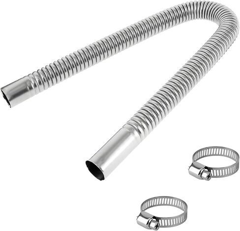 70.9 Inches Stainless Steel Exhaust Hose, 2.5cm/ 1" ID Diesel Heater Flexible Exhaust Pipe with 2 Hose Clamps, Flex Parking Air Heater Fuel Tank Exhaust Pipe for Most Vehicle in Saudi Arabia