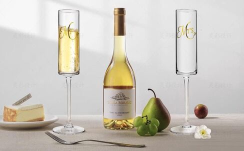 Mr and Mrs Wedding Champagne Flutes with Long Stem,Bride and Groom Toasting Glass Set of 2, Bridal Shower Gift Unique for Wedding, Anniversary, Wifey Gifts, Engagement Gifts for Couples in Saudi Arabia