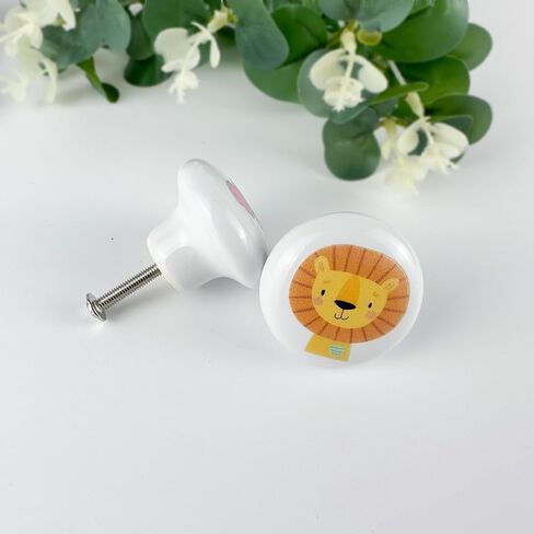 6PCS 1.5" Nursery Safari Animals Ceramics Drawer Handle Pulls Cute Decor Dresser Knobs Children's Cabinet Knob in Kuwait