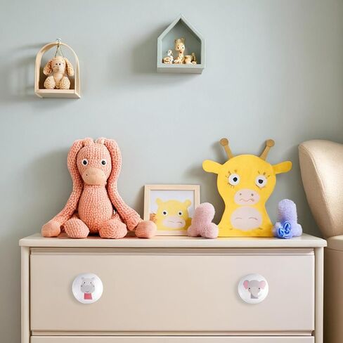 6PCS 1.5" Nursery Safari Animals Ceramics Drawer Handle Pulls Cute Decor Dresser Knobs Children's Cabinet Knob in Kuwait