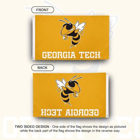 Desert Cactus Georgia Tech Flag Yellow Jackets GT Institute of Technology Flags Banners 100% Polyester Indoor Outdoor 3x5 Flag (Style 3) in Saudi Arabia