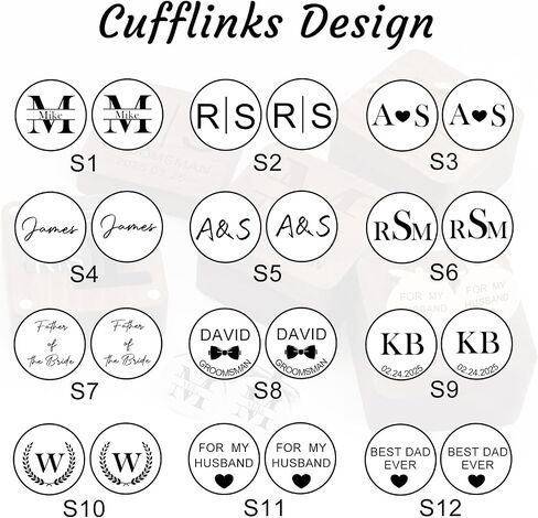 Personalized cufflinks for Men Custom Engraved Cufflinks for Groom Wedding Cufflinks for Groomsman Initials Cufflinks for Men Groom Cufflinks from Bride Silver Gold Rose Gold Black in Saudi Arabia