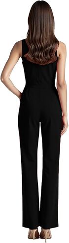 DeftSharp 2025 Women's Sexy Cocktail Party Clubwear Casual Working Rompers Club Back Zip Belt Long Jumpsuit in Kuwait