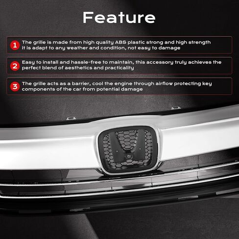 KARPAL Front Bumper Grille Upper and Lower Grill Kit with LED Fog Lamp Fit for 2016 2017 Honda Accord Sedan in Saudi Arabia