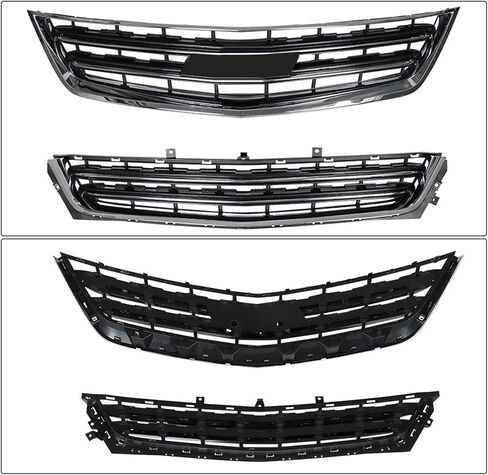 مجموعة الشبكة العلوية والسفلية في Chrome Black 2PCS استبدال لـ Impala 2014 2015 2015 2017 2018 2019 2020 in Saudi Arabia
