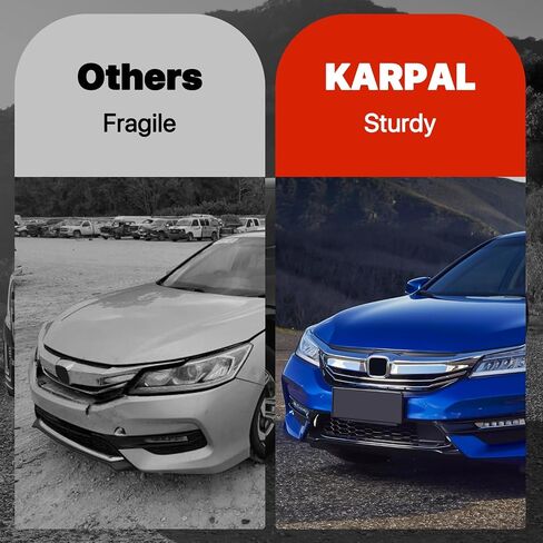 KARPAL Front Bumper Grille Upper and Lower Grill Kit with LED Fog Lamp Fit for 2016 2017 Honda Accord Sedan in Saudi Arabia
