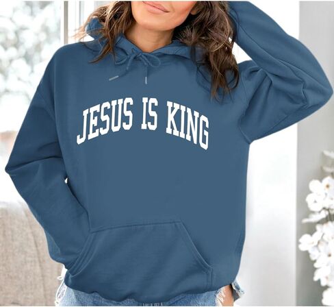 Christian Jesus Loves You Hoodies Women Religious Faith God Jesus Is King Sweatshirts Bible Verse Inspirational Tops in Saudi Arabia