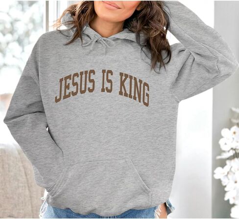 Christian Jesus Loves You Hoodies Women Religious Faith God Jesus Is King Sweatshirts Bible Verse Inspirational Tops in Saudi Arabia