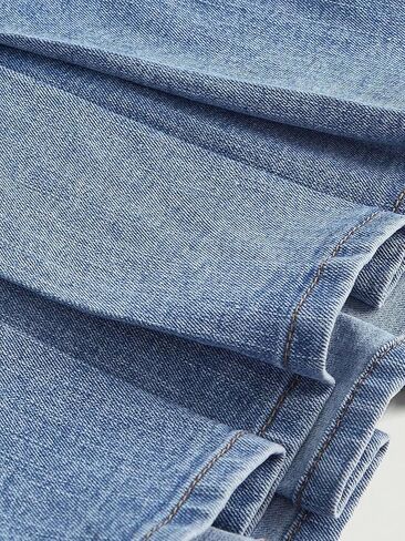 تنورة SweatyRocks النسائية ذات المقاس الكبير برباط من الأمام وخصر عالٍ وطيات على شكل حرف A من قماش الدنيم الصغير in Kuwait