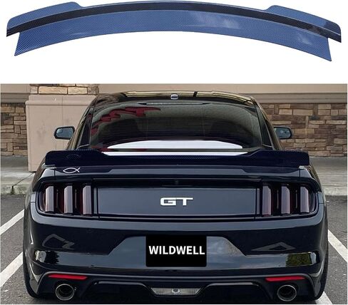 WildWell GT Spoiler for 2015-2023 Ford Mustang Rear Spoiler Fastback & Convertible Models, Trunk Spoiler Wing MD Style Matte Black in Kuwait