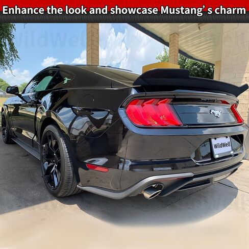 WildWell GT Spoiler for 2015-2023 Ford Mustang Rear Spoiler Fastback & Convertible Models, Trunk Spoiler Wing MD Style Matte Black in Kuwait