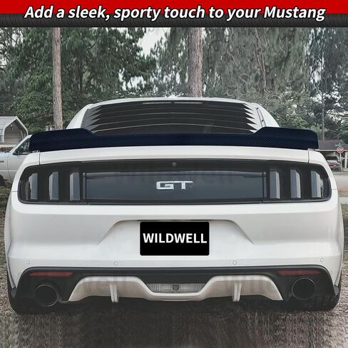 WildWell GT Spoiler for 2015-2023 Ford Mustang Rear Spoiler Fastback & Convertible Models, Trunk Spoiler Wing MD Style Matte Black in Kuwait