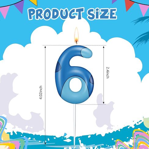 MTLEE Blue Hawaiian Cartoon Candle Birthday Cake Cupcake Topper for Birthday Decorations Hawaii Party Supplies(Blue,8) in Kuwait