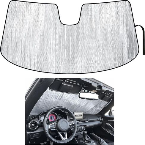 النافذة الجانبية الأمامية مقعد Sunshade مخصص لعام 2017 2018 2019 2020 2021 Fiat 124 Spider ، UV Reflector Sun Protections (مجموعة من 2) in Kuwait