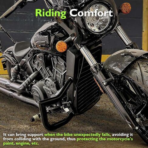 Mofun Engine Guard Highway Crash Bar Sharp Angle متوافق مع ABS الكشفية الهندية/Bobber/Sixty/Rogue 2015-2024 ، Black in Saudi Arabia
