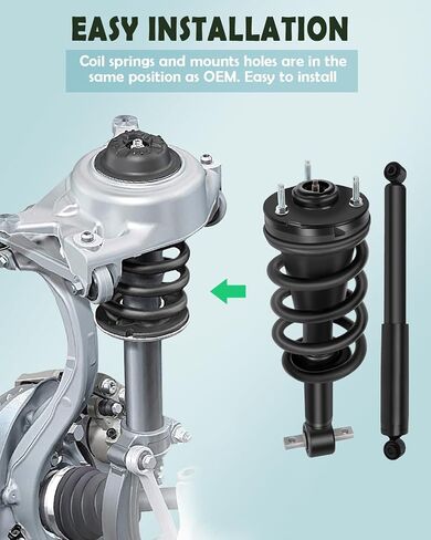 مجموعة امتصاص الصدمات الأمامية والخلفية Scitoo تناسب 2007-2013 لـ Chevrolet Silverado 1500 ، 2007-2013 لـ GMC Sierra 1500 ، مجموعة صدمة كاملة ومجموعة تجميع الظهر من أجل 139105 911533 4PCS in Saudi Arabia
