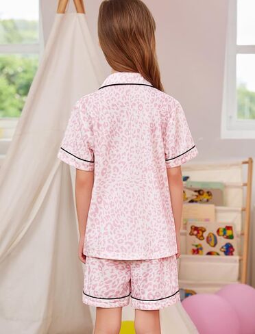 SWOMOG Unisex Girls Boys Modal Pajamas Set Button-Down PJs Short Sleeve Sleepwear Two-Piece Lounge Sets in Kuwait