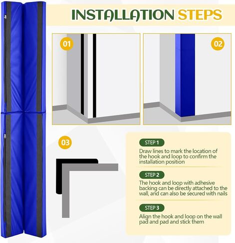 Wall Corner Guards and Edge Protector 6ft Gym Wall Padding Heavy Duty Protective Safety Padding for Gym, Baby, Home, Garages, Kindergarten, Basketball Court, Playrooms, Etc in Kuwait