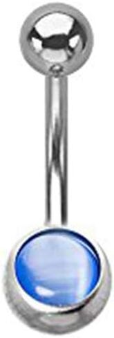 BodyJewelryOnline 14ga-3/8(10mm) Semi-Precious Stone 316L Surgical Steel Belly Ring - PFCT-80 in Saudi Arabia