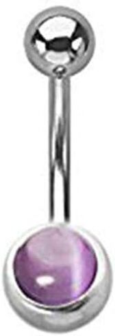 BodyJewelryOnline 14ga-3/8(10mm) Semi-Precious Stone 316L Surgical Steel Belly Ring - PFCT-80 in Saudi Arabia
