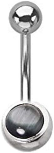 BodyJewelryOnline 14ga-3/8(10mm) Semi-Precious Stone 316L Surgical Steel Belly Ring - PFCT-80 in Saudi Arabia