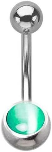BodyJewelryOnline 14ga-3/8(10mm) Semi-Precious Stone 316L Surgical Steel Belly Ring - PFCT-80 in Saudi Arabia