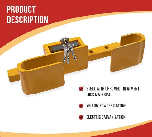 MyTee Products Highted Duty Container Door Lock W/badlock (4 Keys)-9 "to 17" قابلاً لضادة القفل القابل للتعديل in Saudi Arabia