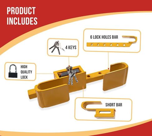 MyTee Products Highted Duty Container Door Lock W/badlock (4 Keys)-9 "to 17" قابلاً لضادة القفل القابل للتعديل in Saudi Arabia