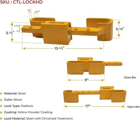 MyTee Products Highted Duty Container Door Lock W/badlock (4 Keys)-9 "to 17" قابلاً لضادة القفل القابل للتعديل in Saudi Arabia