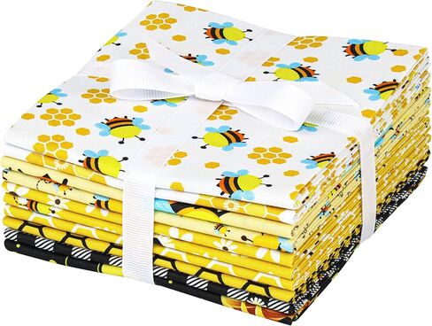 Craftido -25 خيارًا - حزم نسيج اللحف القطنية 100% 10 قطع أرباع سمينة 18 بوصة × 21 بوصة - وزن متوسط ​​5.2 أونصة - لخياطة اللحف، مشروع الخياطة، الترقيع، الحرف اليدوية - النمط الياباني in Kuwait