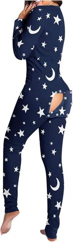 Women's Sexy Deep V Neck Onesie Pajamas Short Jumpsuit One Piece Romper Bodysuit Flapjacks with Drop Seat Butt Flap in Kuwait