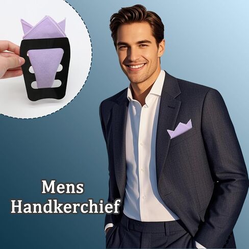 Handkerchiefs for Men Cotton Linen Mens Pocket Squares with Pocket Square Holder for Wedding Party Tuxedo Suit in Kuwait
