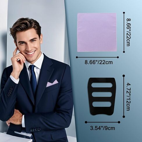 Handkerchiefs for Men Cotton Linen Mens Pocket Squares with Pocket Square Holder for Wedding Party Tuxedo Suit in Kuwait