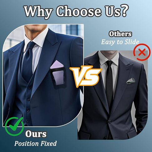 Handkerchiefs for Men Cotton Linen Mens Pocket Squares with Pocket Square Holder for Wedding Party Tuxedo Suit in Kuwait