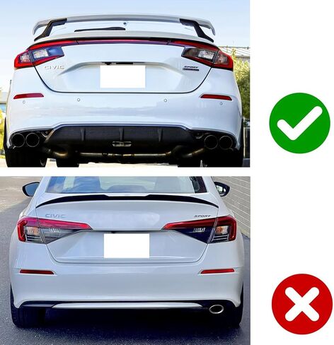 iJDMTOY OE-Spec Red Lens Full LED Rear Bumper Reflector Lights Compatible With Honda 2022-up Civic Hatchback, Function as Tail, Brake, Rear Fog Lamps & Sequential Blink Turn Signal in Saudi Arabia