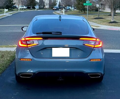 iJDMTOY OE-Spec Red Lens Full LED Rear Bumper Reflector Lights Compatible With Honda 2022-up Civic Hatchback, Function as Tail, Brake, Rear Fog Lamps & Sequential Blink Turn Signal in Saudi Arabia