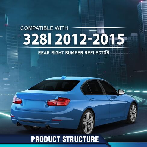 PIT66 Rear Bumper Reflector Left Driver Side Compatible with BMW 320i 328d 328i 335i 428i 435i 430i 440i xDrive Base 2012-2017,Fit ActiveHybrid 3 Base 2013-2015 63147382233, BM1184100 Red in Saudi Arabia