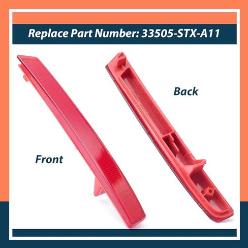 33505-STX-A11 Rear Right Passenger Side Bumper Reflector Lamp Compatible with Acura MDX 2010 2011 2012 2013, Red, Buckle Installation in Saudi Arabia