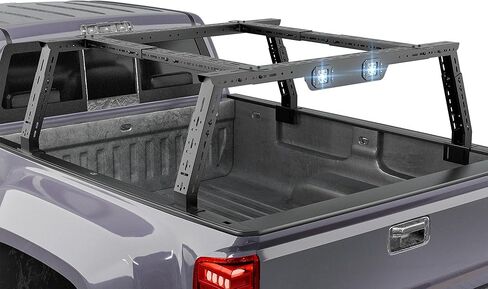 رفوف سرير شاحنة عالية القابلة للتعديل 16-24.8 "مع 2 مصابيح LED متوافقة مع Ford F-Series/RAM/Gladiator JT/Silverado/Sierra/Tacoma/Tundra/Colorado/Canyon/Titan/Frontier Cargo Carrier Rack in Saudi Arabia