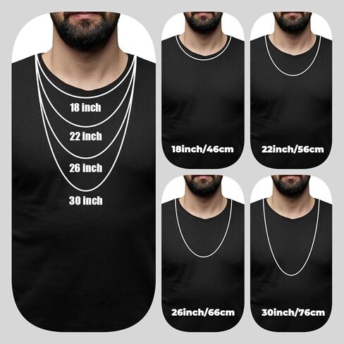 3 Pcs Chain Necklace for men, 4mm Stainless Steel Black Gold and Silver Cuban Chains Men Women, 18"/22"/26"/30 Inches in Saudi Arabia