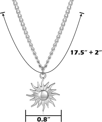 Sun Necklace for Men Mens Necklaces Anniversary Birsthday Gifts for Men Him Boyfriends Summer Surfer Pendant Necklaces in Kuwait