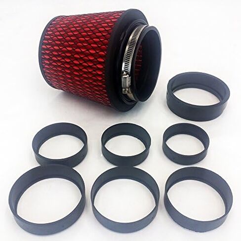 Rev9Power Rev9_AF-001-RED; Universal High Performance Intake Filter Cone W/Adaptor From 2.25" to 4"(Red) in Saudi Arabia