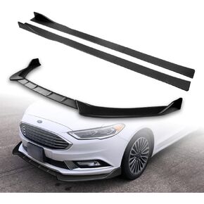 Q1-TECH, 9-Piece Front Bumper Lip & Side Skirt Extensions Diffuser Compatible with 2017-2018 Ford Fusion/Mondeo, Front Lip Spoiler Air Chin Splitter ABS (Painted Black) in Saudi Arabia