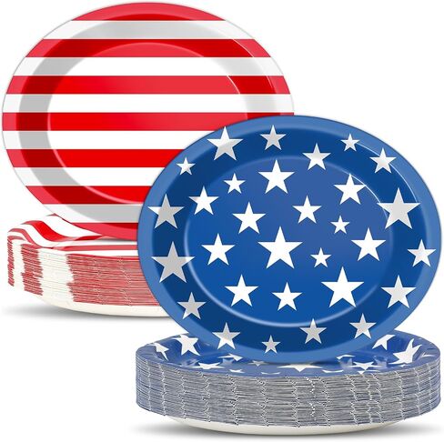 50Pcs Happy New Year Party Oval Plates 11 Inch Disposable Blue Silver 2025 New Year Paper Plates Holiday Platter Dish Tray Winter Tableware Dinnerware Set for New Year Eve Party Decoration Supplies in Saudi Arabia