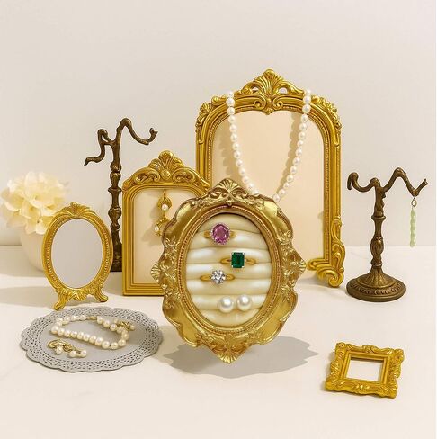 حامل خاتم الذهب Saang & Jat العتيقة لحضور حفل زفاف منضدة ، ودرج عرض مجوهرات عتيقة مع دبوغ داخلي ، ومرح أنيقة وحلقة منظم للاحتفالات التصوير الفوتوغرافي (المستطيل) in Kuwait