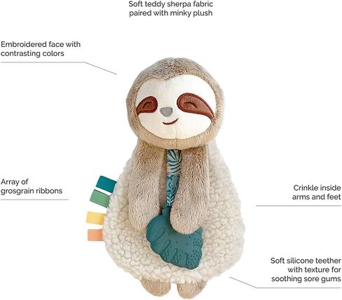 Itzy Ritzy Lovey بما في ذلك teether ، والأشرطة المحذوفة والأذرع المتدلية ، ويتميز بالتجعيد الصوتي و itzy pal ity toy & teether ؛ يشمل الحب ، صوت التجاعيد ، شرائط محكم وسيليكون in Kuwait
