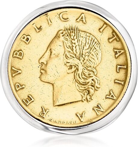 Ross-Simons Italian Genuine 20-Lira Coin Ring in Sterling Silver in Saudi Arabia